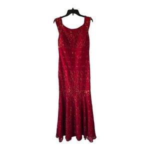 Fiesta fashion Womens Maxi Red Lace Dress Large Cocktail Events Wedding